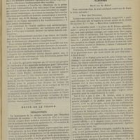 1291 - Page 1293 - Séance de l'Académie de médecine (19 novembre 1901). M. Marey, au nom de M. Marage, une note sur le traitement scientifique de la surdité / M. Laborde : Appareils techniques pour l'éducation et l'instruction des sourds-muets et des aveugles / Revue de la presse. Thérapeutique. Le traitement de la colique saturnine par l’injection épidurale de cocaïne. (Echo méd. du Nord, 17 nov. 1901.) / Variétés. Doit-on le dire ?