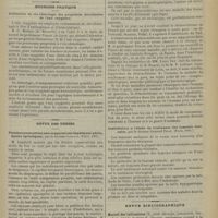 1359 - Page 1361 - Séance de la Société de chirurgie (4 décembre 1901). M. Brun : Fracture du coude / Médecine pratique. Utilisation en oto-rhinologie des propriétés décollantes de l’eau oxygénée / Revue des thèses. Fistules consécutives aux suppurations hépatiques (abcès, kystes hydatiques), par le Docteur Landard. (Paris, 1901) / Le rhinosclérome en France. Le rhinosclérome chez l'homme et la maladie du reniflement chez le porc, par le Docteur P.H.-Maurice Grenier. (Lyon, 1901) / Contribution à l'étude du traitement des tumeurs vésicales, par le Docteur Armand Polak. (Paris, 1901) / Revue bibliographique. Manuel des infirmières, petite chirurgie, pansements, bandages, par le Docteur E. Vincent...