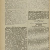 1394 - Page 1396 - Séance de la Société médicale des hôpitaux. (6 décembre (suite) et 13 décembre 1901). Présence du bacille d'Éberth dans l'urine des typhiques : Bouchard / Séance du 13 décembre. MM. Souques et Ribierre : Idées mélancoliques ayant entraîné le suicide dans un cas de fièvre typhoïde / M. Claude : Endocardite infectieuse suraiguë et sur l'endocardite infectieuse chronique / MM. C. Oddo et V. Audibert... : La paralysie familiale périodique / Médecine pratique. Traitement des infections gastro-intestinales des nourrissons. Par M. Levi-Serugue...
