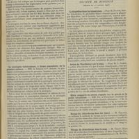 0161 - Page 151 - Sociétés savantes. Société médicale des hôpitaux. (Séance du 26 janvier 1906). Septicémie à tétragène. MM. H. Roger et F. Trémolières / La méningite tuberculeuse, à forme somnolente, de la première enfance. MM. A. Lesage et P. Abrami / Société de biologie. (Séance du 27 janvier 1906). La diapédèse dans les hématomes. M. Frouin / Action de l'hordénine sur le sang. M. L. Camus / Effets comparés du nitrite d'amyle sur la grande et la petite circulation. MM. Pic et Petitjean / Dosage du chloroforme dans les tissus. M. Nicloux / Titrage du chloroforme dans le sang. M. Tissot, en contradiction avec M. Nicloux