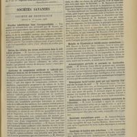 0211 - Page 201 - Revue générale. Les dermatoses professionnelles ; par le Docteur Lévi-sirugue... IV. Prophylaxie et traitement / Sociétés savantes. Société de neurologie. (Séance du 1er février 1906). Troubles tabétiformes dans l'acroparesthésie. M. Egger / Lésions des cellules des cornes antérieures dans la sclérose en plaques. M. Lejonne / Syndrome de compression cérébrale et radiculo-ganglionnaire dans un cas de tumeur du cervelet. MM. Raymond et Lejonne / Le clonus du pied peut-il appartenir à l'hystérie ? M. Déjerine / Maladie de Friedreich et hérédo-ataxie cérébelleuse. MM. Ballet et Taguet / Achondroplasie partielle et anormale ou dyschondroplasie. M. Dufour / Hémispasme facial ancien guéri par une injection d'alcool sur le trajet du nerf. M. Dupuy-Dutemps / Rééducation chez un aphasique, troubles persistants de l'élocution. M. Lamy / Syndrome myopathique guéri. M. Armand-Delille / Syndrome de Landry post-infectieux. M. Armand-Dellile