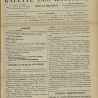 0215 - Page 205 - Sommaire / Chronique et nouvelles scientifiques. Hôpitaux de Paris / Concours de l'internat / Distinctions honorifiques / Guerre / Association française pour l'avancement des sciences / Bulletin bibliographique