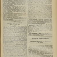0235 - Page 225 - Sociétés savantes. Académie de médecine. (Séance du 13 février 1906). Mortalité par la tuberculose / Société de chirurgie. (Séance du 8 février 1906). Chirurgie des voies biliaires. M. Lejars / Luxation spontanée. M. Le Dentu / Modification de l'appareil de Ricard. M. Walther / Corps étrangers de la vessie. M. Luys / Notes de thérapeutique. Une remarque importante sur la posologie du thiocol ; par le Docteur Foussal