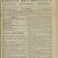 0263 - Page 253 - Sommaire / Chronique et nouvelles scientifiques. Concours de l'internat / Facultés de médecine / Écoles de médecine / Amphithéâtre d'anatomie. (Voir la suite, p. 260)