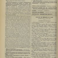 0296 - Page 286 - Sociétés savantes. Société de biologie. (Séance du 24 février 1906). Éosinophilies myéloïdes. MM. Bloch et Aubertin / Sérothérapie préventive de l'attaque d'hémoglobinurie paroxystique. Différence des qualités du plasma dans l'hémoglobinurie paroxystique et dans certains cas d'hémoglobinurie paludéenne. MM. F. Widal et P. Rostaine / Faculté de médecine de Paris. (Actes du 5 au 10 mars 1906). Examens de doctorat