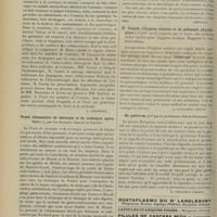 0356 - Page 346 - Livres nouveaux. Traité des maladies de l'estomac, par le Docteur M. Soupault. [L. Babonneix] / Traité élémentaire de chirurgie et de technique opératoire, par les Docteurs Chalot et Cestan. [Chevrier] / IIe Congrès d'hygiène scolaire et de pédagogie physiologique (juin 1905), organisé par la ligue des médecins et des familles pour l'hygiène scolaire. Rapports et communications. [A. Gaullieur l'Hardy] / En guérit-on ? par le Professeur Alfred Fournier. [A. Gaullieur l'Hardy]