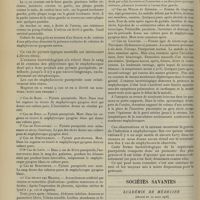 0412 - Page 402 - Infection puerpérale à « staphylocoque » ; par le Docteur Lop... / Sociétés savantes. Académie de médecine. (Séance du 20 mars 1906). Prophylaxie des maladies contagieuses dans les stations balnéaires. M. de Ranse