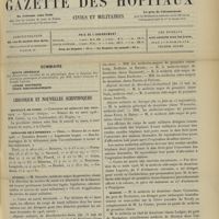 0419 - Page 409 - Sommaire / Chronique et nouvelles scientifiques. Hôpitaux de Paris / Concours de l'internat / Guerre / Marine