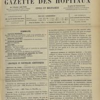 0479 - Page 469 - Sommaire / Chronique et nouvelles scientifiques. Hôpitaux de Paris / Marine / Les fumeries d'opium / Médaille offerte au Docteur Magnan / VIe Congrès international d'anthropologie criminelle et fêtes en l'honneur du Professeur Césare Lombroso à l'occasion de son jubilé scientifique