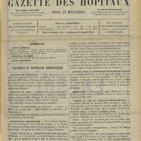 0491 - Page 481 - Sommaire / Chronique et nouvelles scientifiques. Concours de l'internat / Hôpitaux de Paris / Distinctions honorifiques / Projet de loi de M. Fleury-Ravarin sur les sanatoriums / Congrès pour la répression de l'exercice illégal de la médecine / Nécrologie / Chemins de fer de Paris-Lyon-Méditerranée
