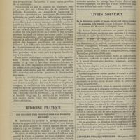 0500 - Page 490 - Revue générale. Tumeurs végétantes de l'ovaire. Kyste prolifères papillaires. Adénomes papillaires ; kystes végétants ; kystes papillomateux ; papillomes des ovaires ; par M. E. Estor... / Médecine pratique. Une réaction très sensible pour les pigments biliaires. [A. Lemierre] / Livres nouveaux. De la dilatation rapide et forcée du col de l'utérus pendant la grossesse et le travail, par le Docteur Al. Boissard... [M. Delestre]