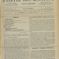 0503 - Page 493 - Sommaire / Paris, 9 avril 1906 / Chronique et nouvelles scientifiques. Création d'une clinique oto-rhino-laryngologique / Le régime de l'alcool