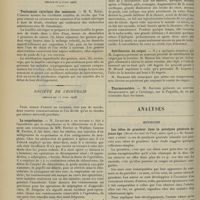 0544 - Page 534 - Sociétés savantes. Académie des sciences. (Séance du 9 avril 1906). Traitement cuivrique des semences. M. E. Bréal / Société de chirurgie. (Séance du 12 avril 1906). La scopolamine. M. Jalaguier, aux conclusions de MM. Terrier et Walther / Plaie du coeur. M. Thierry / Stérilisation du catgut. M. Legueu / Thermocautère. M. Routier / Analyses. Médecine. Les idées de grandeur dans la paralysie générale du jeune âge. (Revue des mal. de l'enf...) [L. Gayard]
