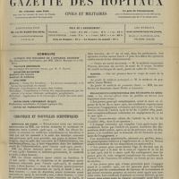 0575 - Page 565 - Sommaire / Chronique et nouvelles scientifiques. Hôpitaux de Paris / Guerre / Marine / Engagements conditionnels des étudiants en médecine