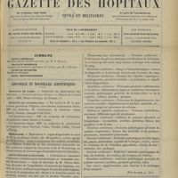 0587 - Page 577 - Sommaire / Chronique et nouvelles scientifiques. Hôpitaux de Paris / Médecins de colonisation / Nécrologie / Amphithéâtre d'anatomie. (Voir la suite, p. 584)