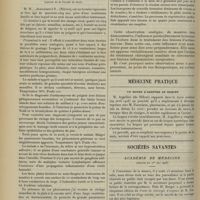 0616 - Page 606 - Sur un cas d'actinomycose du poignet ; par le Docteur Ch. Valery... / Médecine pratique. Un moyen d'arrêter le hoquet / Sociétés savantes. Académie de médecine. (Séance du 1er mai 1906). Aortites abdominales. M. Robin, une note de M. Bénech...