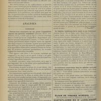0632 - Page 622 - Notes de thérapeutique. Traitement de la présclérose / Analyses. Chirurgie. Pouvons-nous reconnaître les cas graves d'appendicite exigeant une opération immédiate ? (Krecke. Munch. med. Wochens...) [A. Lemierre] / Traitement des fractures de l'olécrâne par la ligature métallique sous-cutanée extra-articulaire. (John B. Murphy. Journ. of the Amer. med. Assoc...) [F. Gardner] / La luxation récidivante de la rotule et son traitement. (Antoine Dupic. Th. de Paris...) [Chevrier] / Le traitement conservateur dans les adénites cervicales tuberculeuses chroniques. (Loze. Th. de Paris...) [L. Gayarb]