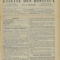 0635 - Page 625 - Sommaire / Chronique et nouvelles scientifiques. Hôpitaux de Paris / Faculté de médecine de Paris / Hôpitaux de Province / Le XVe Congrès international de médecine de Lisbonne / Cours pratique d'oto-rhino-laryngologie / Chemins de fer de Paris-Lyon-Méditerranée / Bulletin bibliographique