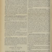 0678 - Page 668 - Sociétés savantes. Société médicale des hôpitaux. (Séance du 11 mai 1906). Migraine thyroïdienne. MM. Léopold-Lévi et Henri de Rotschild / Valeur diagnostique des signes physiques, du bruit de flot, en particulier au cours de l'hydro-pneumothorax, communication de M. Chauffard..., M. Vaquez / Fièvre hystérique chez l'enfant. M. Comby / Société de biologie. (Séance du 12 mai 1906). Cytologie des liquides d'ascite dans les cirrhoses. MM. A. Gilbert et M. Villaret / Syndrôme de Landry et rage paralytique. M. Remlinger / Hypothyroïdie et auto-infection périodique. MM. Léopold Lévi et Henri de Rothschild / Des réactions fournies par les éléments figurés du sang, à la suite de l'administration de bains carbogazeux. M. Jean Heitz...