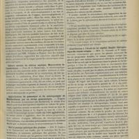 0715 - Page 705 - Sociétés savantes. Société de biologie. (Séance du 19 mai 1906). Etude expérimentale de l'action pathogène du microcoque constaté dans les oreillons. MM. P. Teissier et Ch. Esmein / Culture aérobie du vibrion septique. Mensuration de l'anaérobiose. M. G. Rosenthal / Agglutination du gonocoque et du méningocoque de Weichseilbaum par un sérum gonococcique. MM. Bruckner et Cristéanu... / Sur le passage pylorique des graisses. MM. P. Carnot et A. Chassevant / Rations de l'homme adulte en calories. M. Maurel / Contribution à l'étude du fer végétal. Emploi thérapeutique du rumex crispus. MM. A. Gilbert et P. Lereboullet / Nature syphilitique des lésions de la paralysie générale. M. Bosc