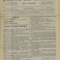 0743 - Page 733 - Sommaire / Chronique et nouvelles scientifiques. Hôpitaux de Paris / Faculté de médecine de Paris / Facultés de médecine / Écoles de médecine / Guerre. (Voir les nouvelles, p. 743)