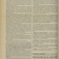 0752 - Page 742 - Sociétés savantes. Académie de médecine. (Séance du 29 mai 1906). Les fausses appendicites. M. Dieulafoy / Hygiène des champs de bataille. M. Laveran d'un travail de M. Matignon / Syphilis. M. Motel, au nom de M. Hache / Anesthésie. M. Gréhant, selon la méthode de Paul Bert / Election