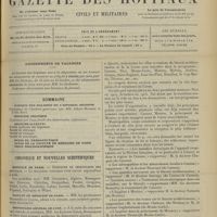 0791 - Page 781 - Abonnements de vacances / Sommaire / Chronique et nouvelles scientifiques. Hôpitaux de Paris / Faculté de médecine de Paris / Dispensaire général de Lyon / Congrès de climatothérapie et d'hygiène urbaine. (Voir la suite des nouvelles, p. 790)