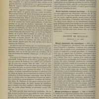 0868 - Page 858 - Sociétés savantes. Société de chirurgie. (Séance du 20 juin 1906). Hystérectomie. M. Faure, une observation de M. Léon Imbert... / Jéjunostomie. M. Lejars / Hernie inguinale contenant une trompe. M. Broca, sur une observation par M. Gautier... / Société de biologie. (Séance du 21 juin 1906). Masque pigmentaire des asystoliques. MM. A. Gilbert et P. Lereboullet / Masque gravidique et cholémie. MM. A. Gilbert et P. Lereboullet