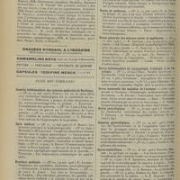 0872 - Page 862 - Actes de la Faculté de médecine de Paris. Du 2 au 7 juillet 1906. Thèses / Suite des sommaires. Gazette hebdomadaire des sciences médicales de Bordeaux / Lyon médical / Province médicale / Revue de chirurgie / Revue de médecine / Revue générale des sciences pures et appliquées / Revue hebdomadaire de laryngologie, d'otologie et de rhinologie / Revue mensuelle des maladies de l'enfance / Revue neurologique / Semaine gynécologique / Revue scientifique / Union médicale et scientifique du Nord-Est