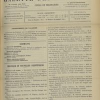0875 - Page 865 - Abonnements de vacances / Sommaire / Chronique et nouvelles scientifiques. Hôpitaux de Paris / Faculté de médecine de Paris / Écoles de médecine / Guerre