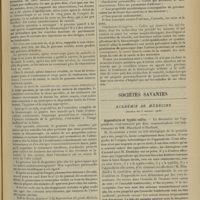 0917 - Page 907 - Médecine pratique. Un nouveau remède interne contre la blennorragie : le gonosan. Par le Docteur Alex Renault... / Sociétés savantes. Académie de médecine. (Séance du 3 juillet 1906). Appendicite et typhlo-colite. M. Blanchard et Huchard
