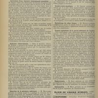 0932 - Page 922 - Sociétés savantes. Société chirurgie. (Séance du 4 juillet 1906). Tumeur du vagin. M. Chaput / Correction d'une fracture vicieusement consolidée. M. Chaput, une observation de fracture du péroné mal consolidée qui avait été traitée dans le service de M. Delbet / Arthrites tuberculeuses. M. Walther / Résection de la mâchoire inférieure. M. Mauclaire / Uretéro-cysto-néostomie. M. Legueu / Épithéliome du côlon iliaque. M. Michaux / Tumeur épithéliale de la partie inférieure de l'uretère. M. Albarran / Néphrectomie. M. Bazy / Ostéomyélite. M. Moty