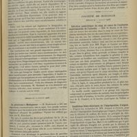 0953 - Page 943 - Sociétés savantes. Académie de médecine. (Séance du 3 juillet 1906. [Fin]). Appendicite et typhlo-colite. M. Huchard / (Séance du 10 juillet 1906). Le paludisme à Madagascar. M. Blanchard / Société de biologie. (Séance du 7 juillet 1906). Infection anaérobique du sang au cours de l'occlusion expérimentale de l'intestin. MM. H. Roger et M. Garnier / Conditions histo-chimiques de l'imprégnation d'argent. MM. Achard et Aynaud