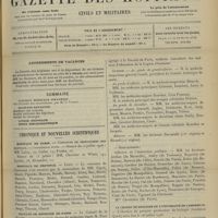 0959 - Page 949 - Abonnements de vacances / Sommaire / Chronique et nouvelles scientifiques. Hôpitaux de Paris / Hôpitaux de Province / Faculté de médecine de Paris / Distinctions honorifiques / La chaire de biologie de l'Université de Cambridge