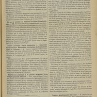 0965 - Page 955 - Sociétés savantes. Société médicale des hôpitaux. (Séance du 13 juillet 1906). Dextrocardie acquise par rétraction pleuro-pulmonaire avec caverne tuberculeuse. MM. Lortat-Jacob et Laignel-Lavastine / Un cas de maladie de Raynaud d'origine bronchectasique. MM. Souques et Vincent / Sténose pylorique rapide consécutive à l'absorption d'acide nitrique. Mécanisme histologique de la dilatation aiguë de l'estomac. M. Carnot / Hypothermie prolongée à la période terminale d'une paralysie générale infantile. MM. Jules et Roger Voisin et A. Rendu / Société de chirurgie. (Séance du 11 juillet 1906). Suture du coeur. M. Rochard, sur trois cas de suture du coeur dont deux ont été communiqués par M. Camus et un par M. Lenormand / Tumeurs ganglionnaires de l'aine. M. Broca