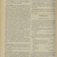 0992 - Page 982 - Sociétés savantes. Société de chirurgie. (Séance du 18 juillet 1906). Rupture traumatique de la vessie. M. Picqué, sur un cas de rupture traumatique de la vessie, communiqué par M. Michon / Linite plastique. M. Quénu / Volvulus du caecum. M. Quénu / Kyste racémeux. M. Richelot / Fibrome des ligaments larges. M. Thiéry / Luxation complexe du pied. M. Chaput / Plaie pénétrante du crâne. M. Potherat / Formulaire. Posologie du neuronal