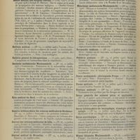 1020 - Page 1010 - Articles originaux des principales publications françaises et étrangères. Boston medical and surgical Journal / Bulletin médical / Bulletin général de thérapeutique / Deutsche medizinische Wochenschrift / Écho médical du Nord / Gazette hebdomadaire des sciences médicales de Bordeaux / Journal des sciences médicales de Lille / Journal médical de Bruxelles / Lyon médical / Marseille médical / Medizinische Blatter / Montpellier médical / Münchener medizinische Wochenschrift / Normandie médicale / Pédiâtrie pratique / Pester medizinisch = chirurgische Presse / Presse médicale / Province médicale / Revue générale des sciences pures et appliquées / Revue hebdomadaire de laryngologie, d'otologie et de rhinologie / Revue neurologique / Wiener klinische Wochenschrift