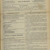 1043 - Page 1033 - Abonnements de vacances / Sommaire / Chronique et nouvelles scientifiques. Distinctions honorifiques / Faculté de médecine de Paris / Facultés de médecine / Guerre