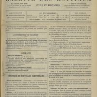 1103 - Page 1093 - Abonnements de vacances / Sommaire / Chronique et nouvelles scientifiques. Écoles de médecine / Marine / Conseil municipal de Paris / Le XIXe Congrès de l'association française de chirurgie / Nécrologie / Avis / Chemins de fer de Paris-Lyon-Méditerranée