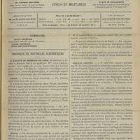 1115 - Page 1105 - Sommaire / Chronique et nouvelles scientifiques. La Faculté de médecine de Paris / Guerre / Marine / Hôpital Laennec