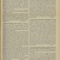 1145 - Page 1135 - Analyses. Médecine. Traitement général des maladies infectieuses. M. Bureau, dans la Gazette médicale de Nantes... [L. Babonneix] / Antitoxine diphtérique dans la chorée. (F. Hamilton. Medical record...) [A. Housquains] / Un cas d'actinomycose limitée à l'appareil urinaire. (D. Macl. Stanton. Albany med. Ann...) [F. Gardner] / Rôle de la souris et du rat dans la propagation de la rage. (M. Remlinger. Revue scient...) [L. Gayard] / Un nouveau réactif pour déceler les traces de sang dans le contenu stomacal et les matières fécales. (Boas. Centralb. für Inn. Med...) [A. Lemierre]