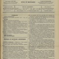 1163 - Page 1153 - Sommaire / Chronique et nouvelles scientifiques. Facultés de médecine / Hôpitaux de Province / Statistique / Nécrologie. (Voir la suite des nouvelles, p. 1162)