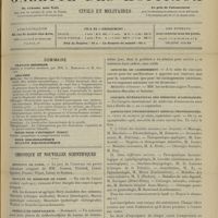 1211 - Page 1201 - Sommaire / Chronique et nouvelles scientifiques. Hôpitaux de Paris / Faculté de médecine de Paris / Bureaux de bienfaisance / Guerre / Concours de casernement / Congrès international des médecins d'assurances / Association d'enseignement médical professionnel