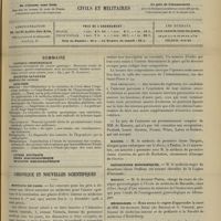 1235 - Page 1225 - Sommaire / Chronique et nouvelles scientifiques. Hôpitaux de Paris / Marine / Distinctions honorifiques / Mission / Nécrologie / Avis