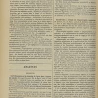 1240 - Page 1230 - Sociétés savantes. Académie des sciences. (Séance du 27 août 1906). Sur l'origine de l'oxyde de carbone contenu dans le sang normal et surtout dans le sang de certains anémiques. MM. R. Lépine et Boulud / Sur l'activité hémopoiétique du sérum au cours de la régénération du sang. M. Paul Carnot et Mlle Deflandre / Analyses. Médecine. Sur l'élimination et la rétention de l'urée dans l'organisme malade. (Georges Paisseau. Th. de Paris...) / Contribution à l'étude de l'hypertrophie congénitale. (P. Cusson. Th. de Paris...)