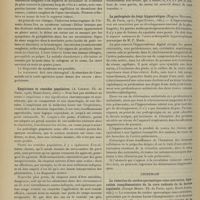 1242 - Page 1232 - Analyses. Médecine. Contribution à l'étude de l'infarctus hémorragique de l'intestin consécutif aux thrombo-phlébites mésaraïques. (René Roussel. Th. de Paris...) / Empirisme et remèdes populaires. (A. Lebrun. Th. de Paris...) / La pathogénie du doigt hippocratique. (Eugène Meygret. Th. de Paris...) / Chirurgie. La résection du cordon spermatique sans castration. Opération complémentaire de la cure radicale de la hernie inguinale. (Joseph Morin. Th. de Paris...)