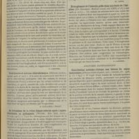 1255 - Page 1245 - Analyses. Médecine infantile. La diarrhée infantile chez les nourrissons de zéro à deux ans. (Perret. Th. de Paris...) [L. Babonneix] / Chirurgie. Un cas de volvulus de l'estomac. (George Streit. Amer. Journ. of the med. sciences...) [F. Gardner] / Urobilinurie et narcose chloroformique (Riforma medica...) [A. Gaullieur l'Hardy] / La thrombose de la veine iliaque externe après l'appendicectomie, sa pathogénie. (Witzel. Brit. med. Journ...) [M. Lance] / Etranglement de l'intestin grêle dans une fente de l'épiploon. (Ch. Goodman. Medical record...) [F. Gardner] / Anatomie pathologique. Contribution anatomo-clinique aux lésions du noyau lenticulaire. (Plazza-rivista di patol. nerv. e mental...) [L. Alquier]