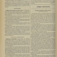 1268 - Page 1258 - Analyses. Médecine infantile. L'école des mères. (Henri Gasse. Th. de Paris...) / Obstétrique. La maternité de l'Hôpital de Saint-Denis. (P. Renardet. Th. de Paris...) / Anatomie pathologique. Etude sur le craniotabes. (Aucouturier. Th. de Paris...) [L. Gayard] / Livres nouveaux. La peste en Agenois au XVIIe siècle, par le Docteur Couyba. [H. Hallopeau]
