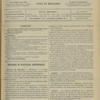 1271 - Page 1261 - Sommaire / Chronique et nouvelles scientifiques. Hôpitaux de Province / Hôpital civil de Mustapha / Guerre / Marine / Statistique