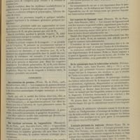 1303 - Page 1293 - Analyses. Médecine. Le pouvoir hémolytique du sérum sanguin et la résistance globulaire ; recherches chez l'enfant. (Gaudeau. Th. de Paris...) / Chirurgie. Les contusions du poumon. (Waïss. Th. de Paris...) / Des réactions nerveuses de l'appendicite. (Morisetti. Th. de Paris...) / Les tumeurs du ligament rond. (Desnier. Th. de Paris...) / De la cystoscopie dans la tuberculose urinaire. (Poisson. Th. de Paris...) / L'ectopie périnéale du testicule. (Robert Klein. Th. de Paris...)